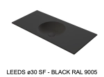 Plan vasque lavabo circulaire ⦰ 30 cm sur mesure Largeur 50 à 201 x P 40 à 51 cm Finition lisse 10 couleurs au choix, Anti bactérien Résine Akrytan® dans la masse Livraison Offerte.